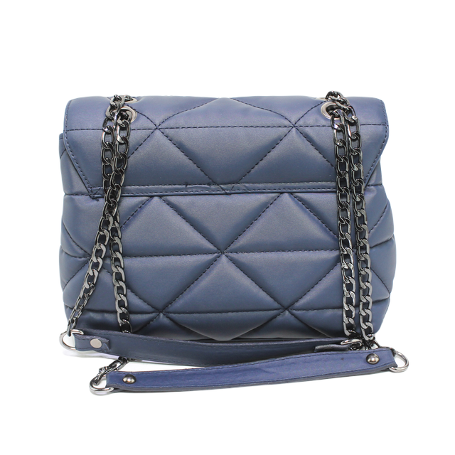 Faux Leather Elegant Handbags - Navy