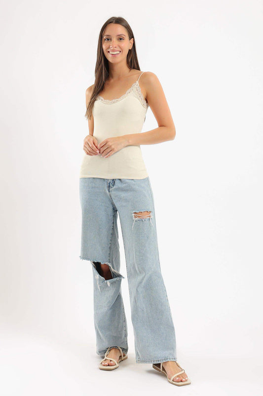 Plunge Round Neck Top - Carina - كارينا