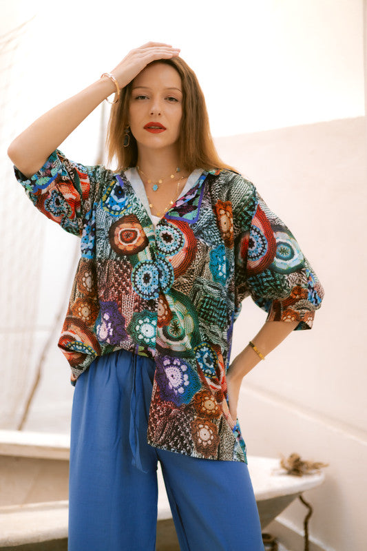 Soft Crepe Printed Shirt – Multicolor