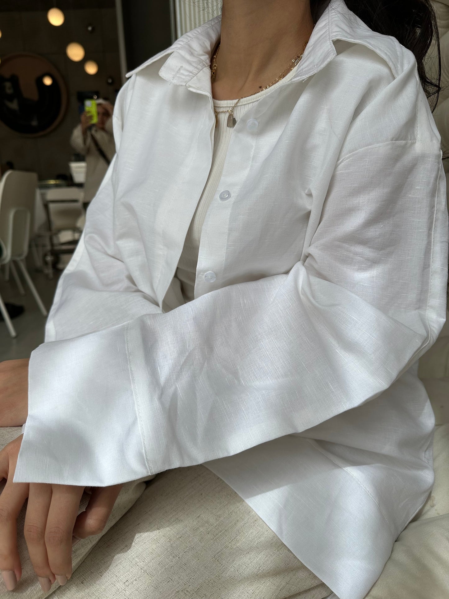 Linen Plain Shirt – White
