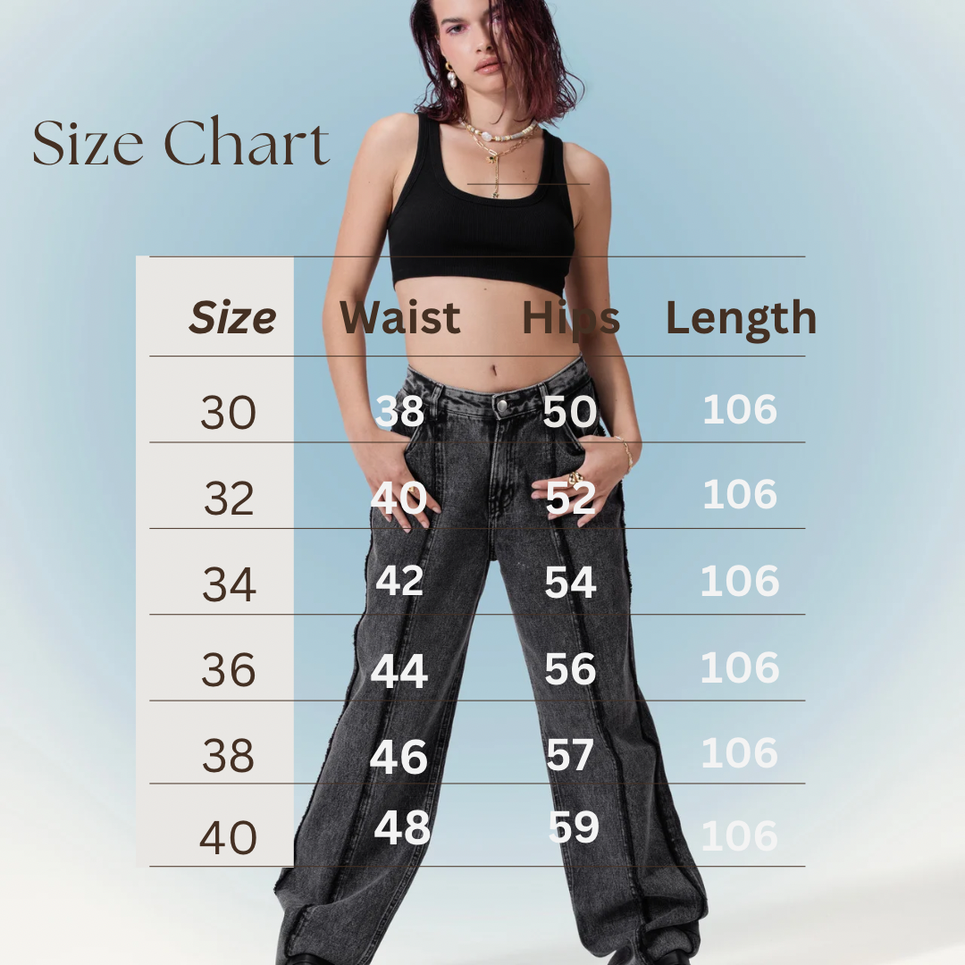 Denim Tassle Straight Cut Jeans - Grey