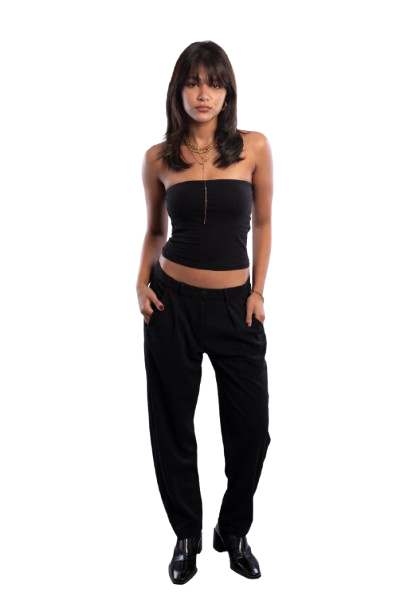 Cotton-Lycra Solid Tube Top - Black