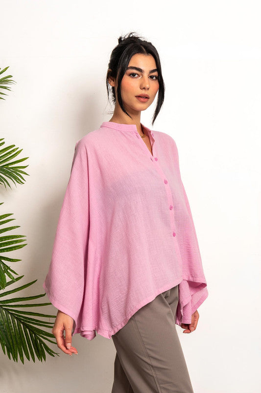 Everyday Linen Blouse - Pink