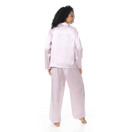 Long Sleeve Satin Pyjama - Lilac