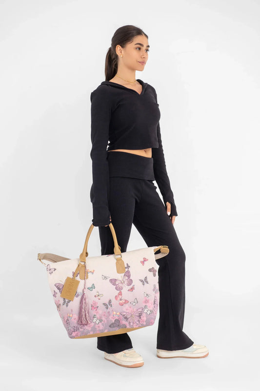 Canvas Butterfly Dream Tote Bag - Multicolor