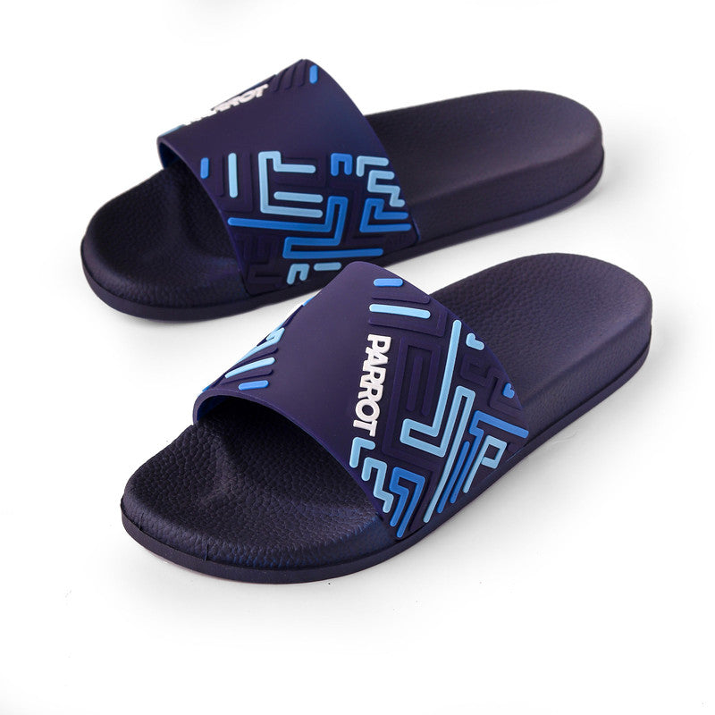 Rubber Grid Glide Slippers - Navy