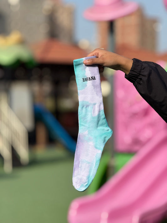 purple mint Tie Dye Socks