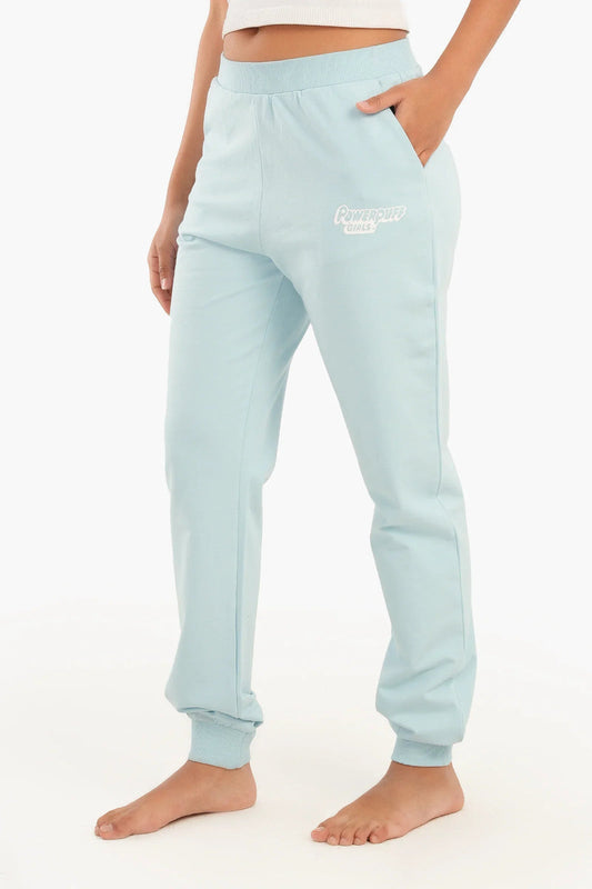 French Terry Solid Pajama Pants – Light Blue