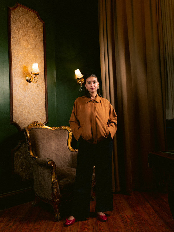 Suede Zip Jacket – Beige