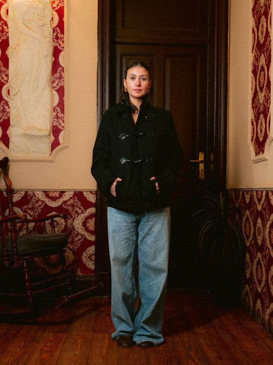 Wool Toggle Jacket – Black