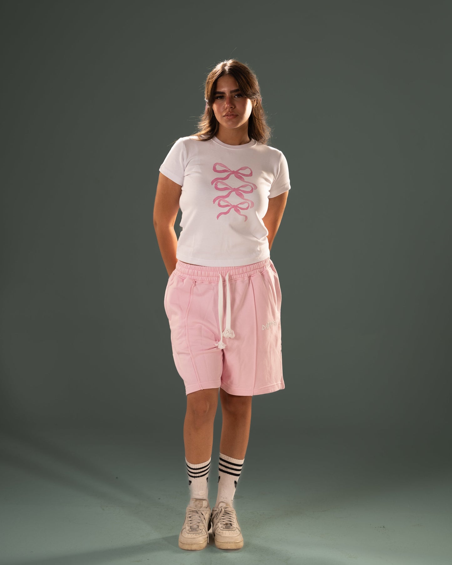 Relaxed Fit Summer Melton Shorts - Soft Pastel Pink