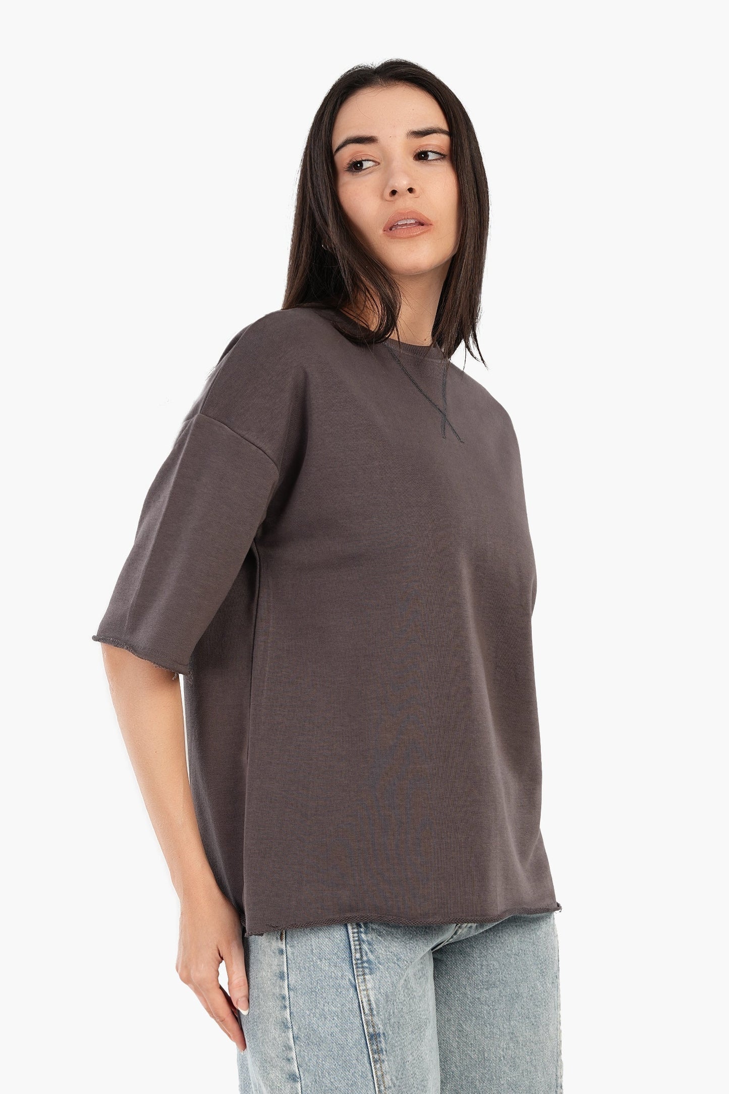 Ribbed Crew Neck T-Shirt