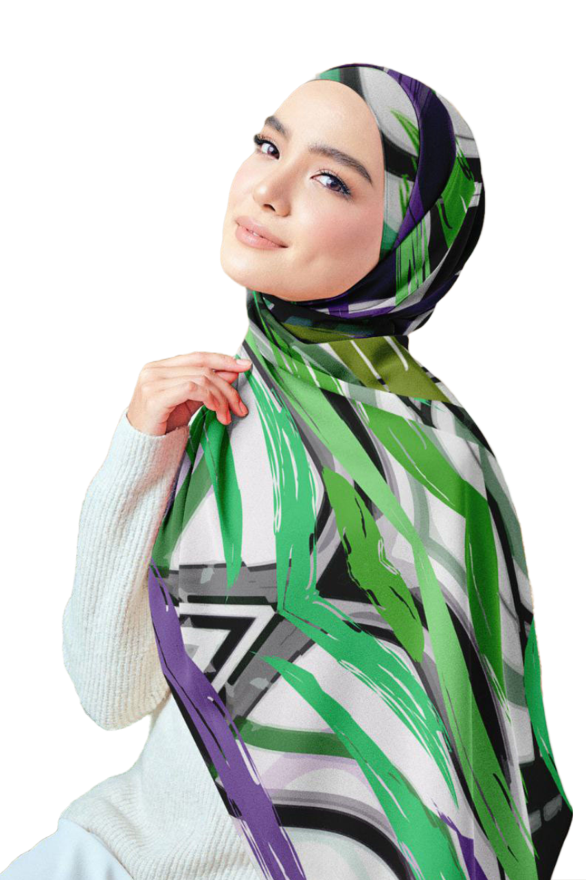 Printed Chiffon Crepe Scarf