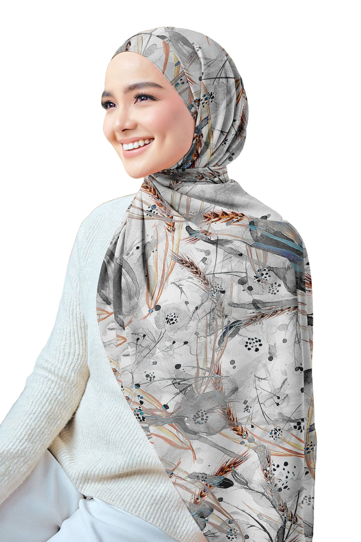 Printed Chiffon Crepe Scarf