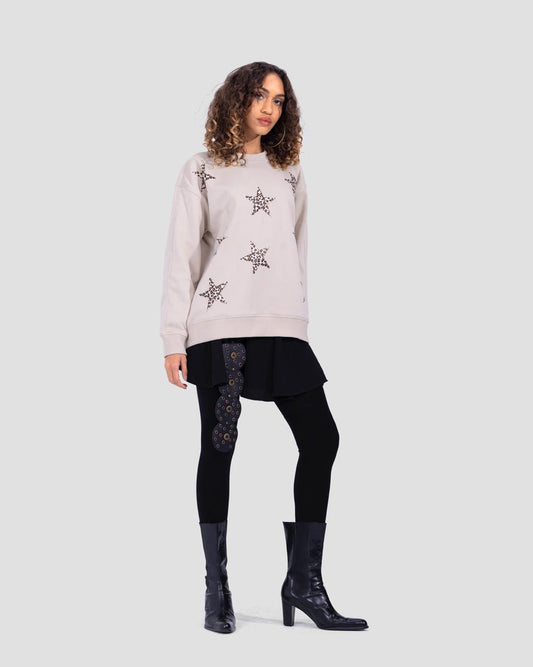 Melton Stars Sweatshirt - Beige