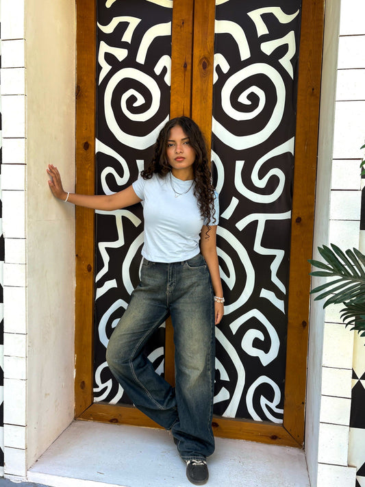 Cotton Basic Fitted T-Shirt – Baby Blue