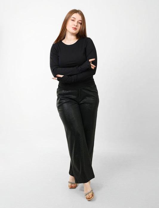 Cotton Finger Long Sleeves - Black