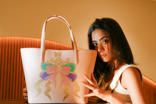 Faux Leather Bow Embellished Shoulder Bag – Pink