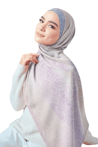 Printed Chiffon Crepe Veil - Multicolor