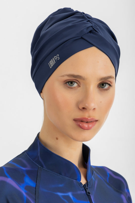 Lycra Sleek Swim Turban - Navy