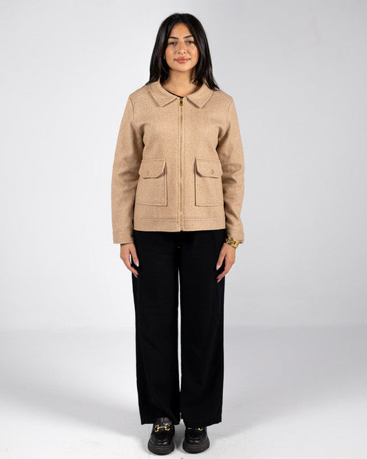 Wool Solid Jacket – Fawn