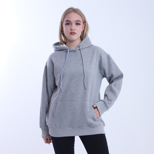 Melton Solid Hoodie – Grey