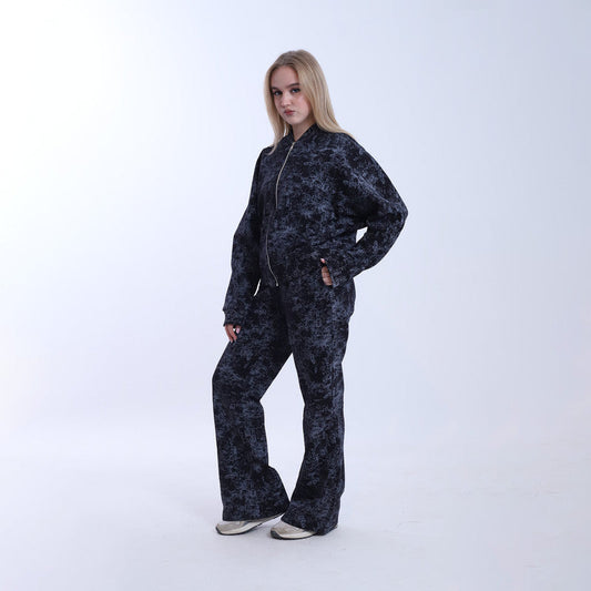Melton Shadow Camo Tracksuit – Black