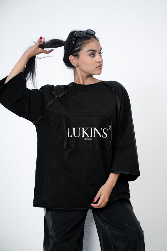 Cotton Printed Casual T-Shirt – Black