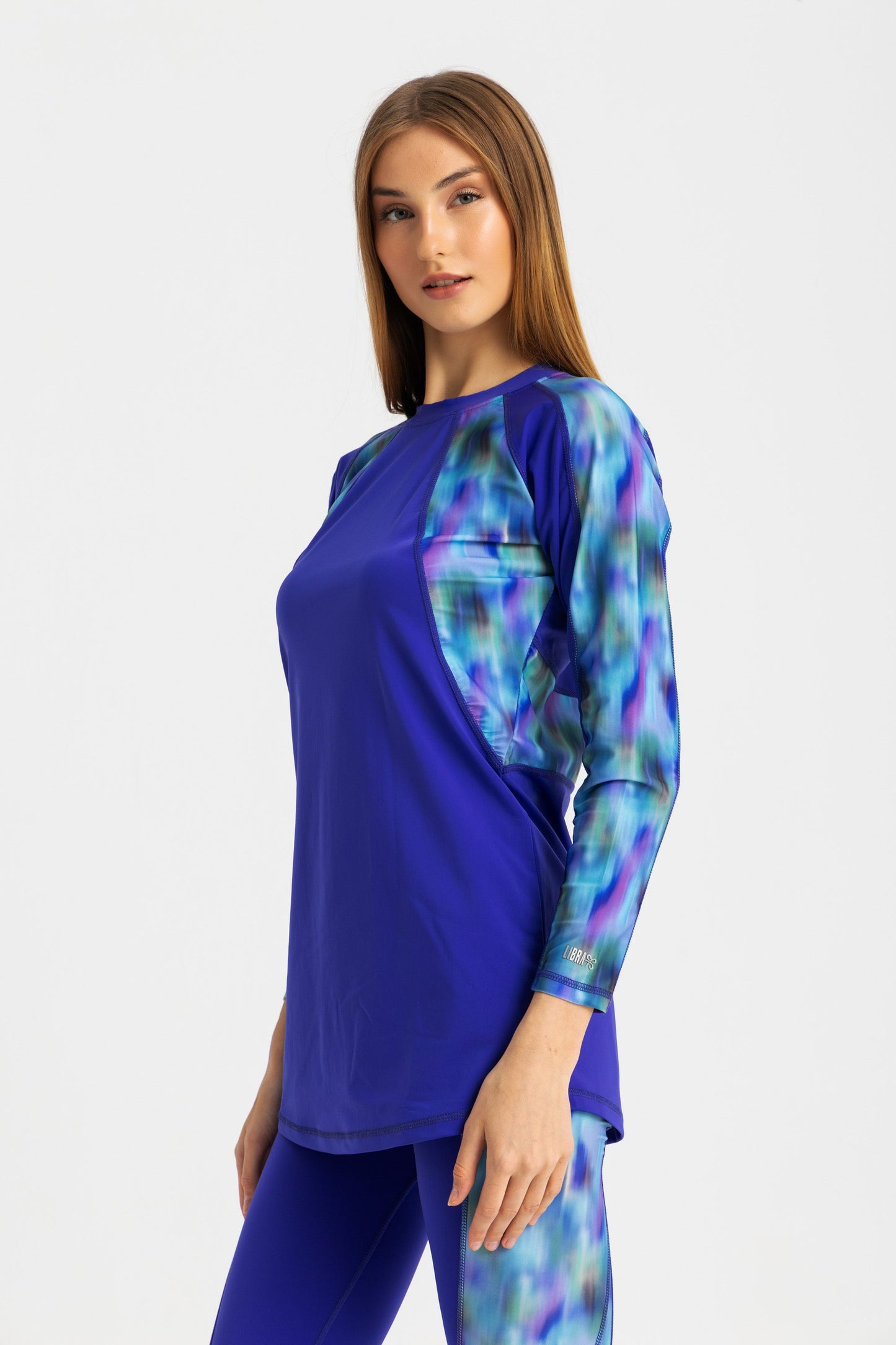 Lycra Asymmetrical Basic Swimsuit - Blue