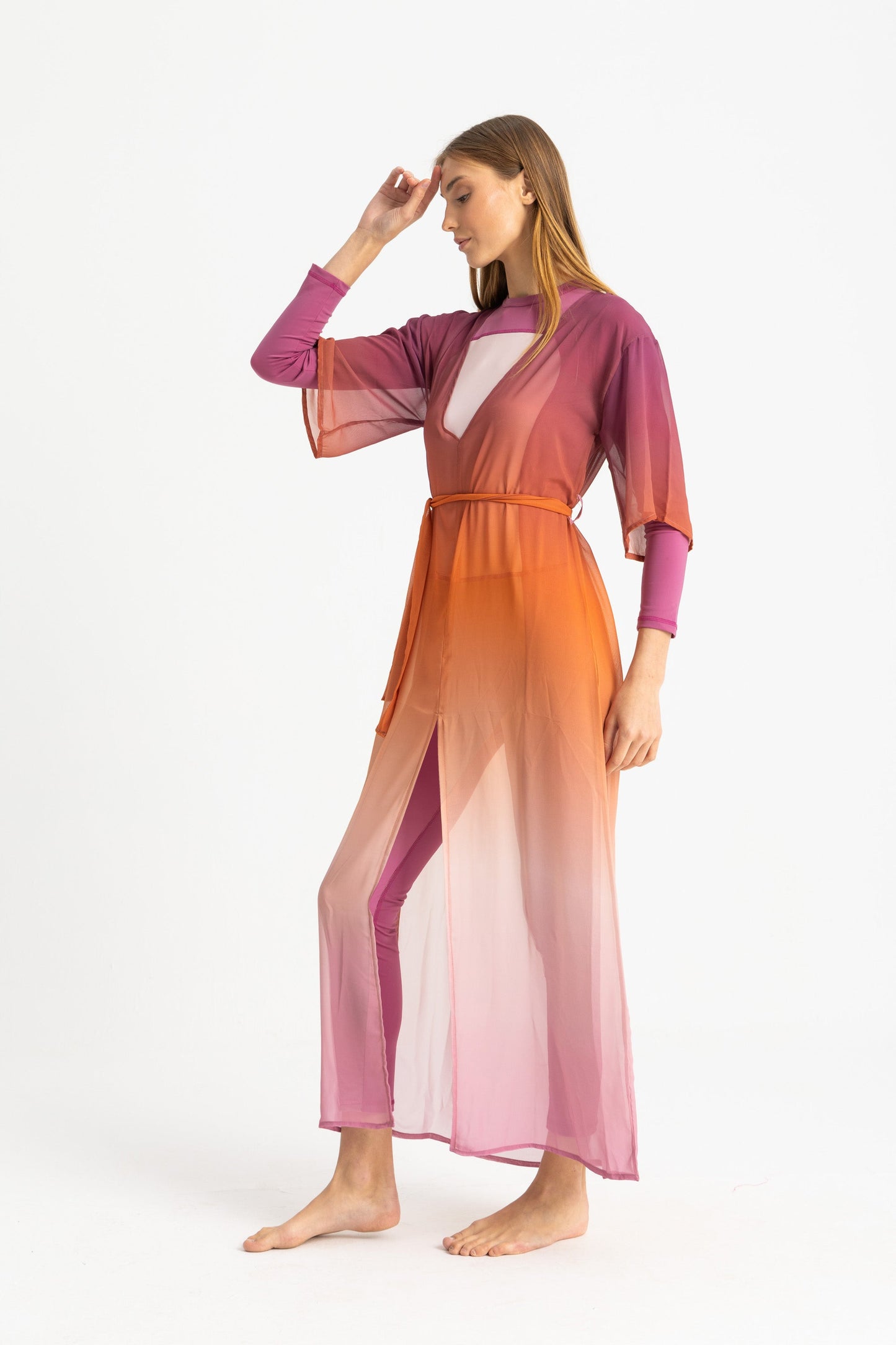 Chiffon Cover Up Dress - Multicolor