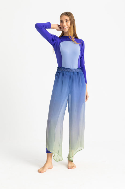Chiffon Cover Up Pants - Multicolor