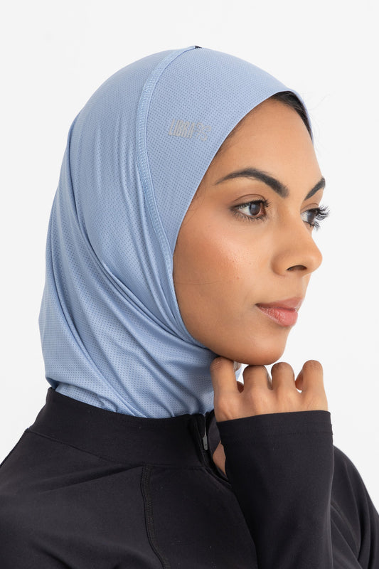 Lycra Sporty Hijab - Ice Blue
