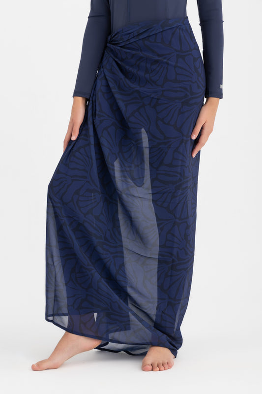Chiffon Wrap Long Skirt - Midnight Blue
