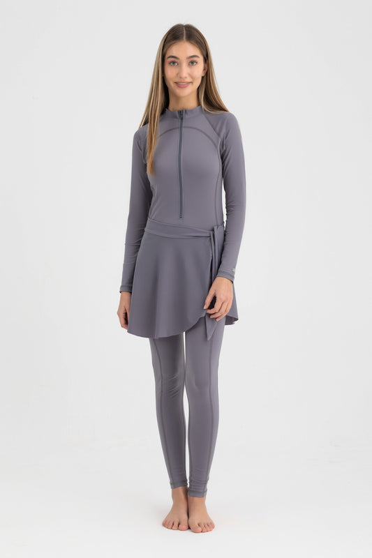 Lycra Wave Cover-Up Skirt - Grey