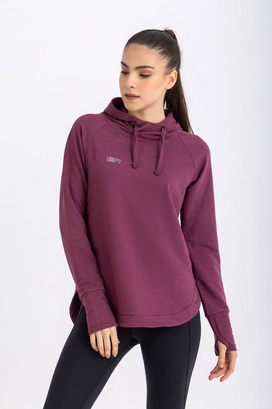 Lycra Long Sleeve Cloud Hoodie - Wine Red