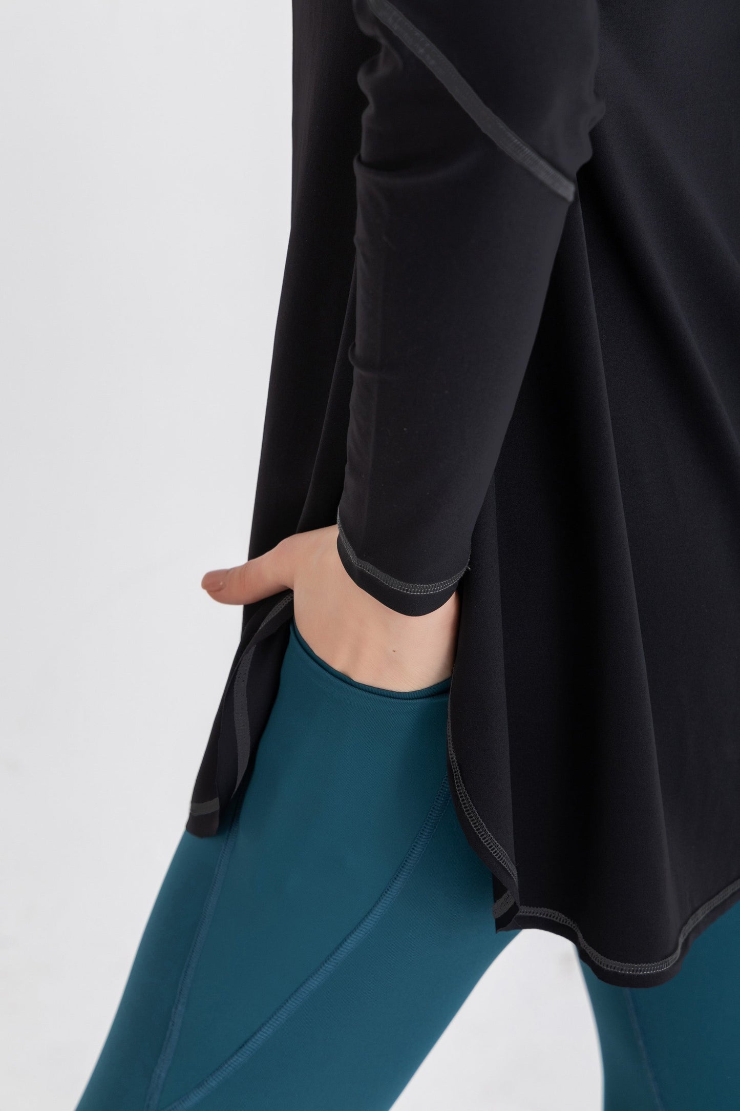 Lycra Stitched Breeze Back Top - Black