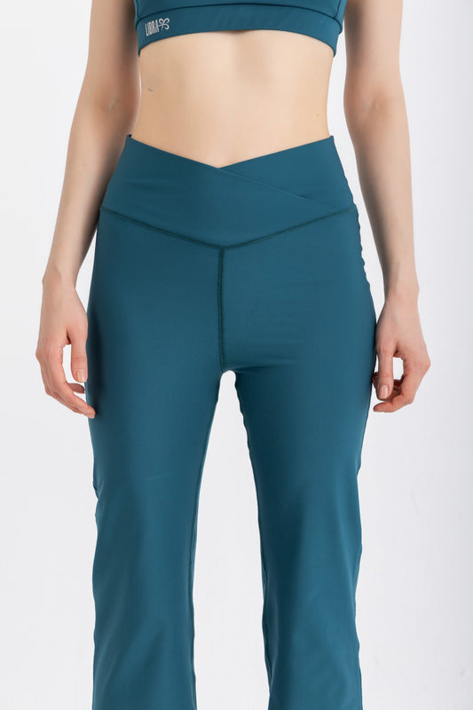Lycra V-Flare Leggings - Teal