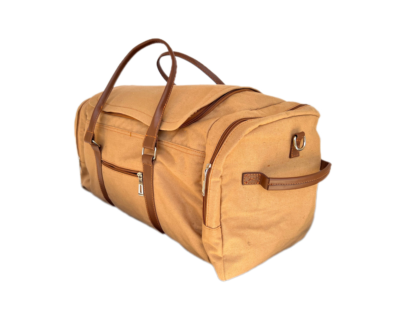 Canvas Weekender Travel Duffel - Beige