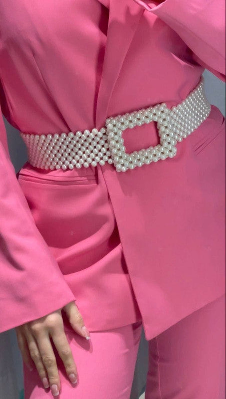 Loly CCB Beaded Pearl Belt – Off White