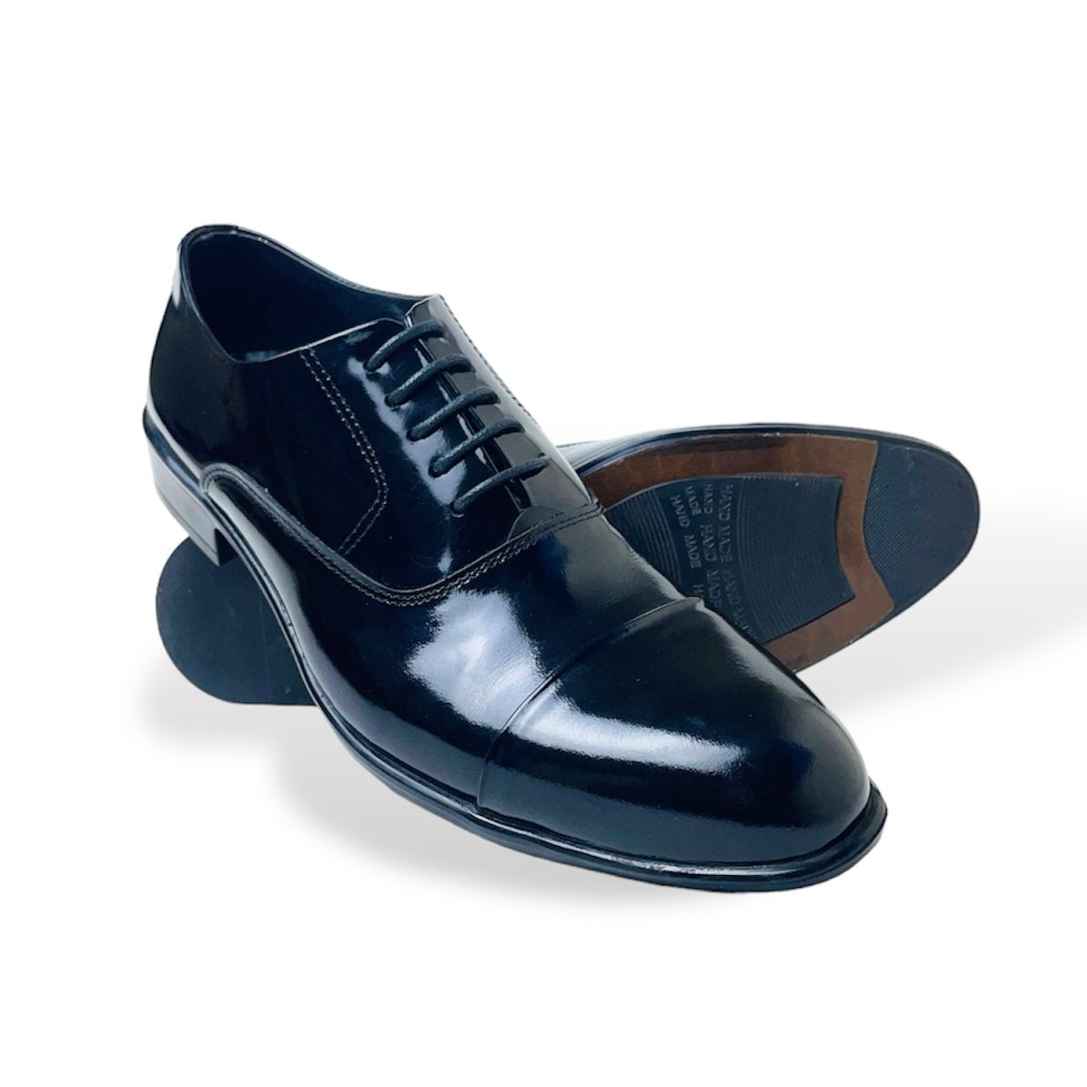Leather Patent Oxford Shoes - Black