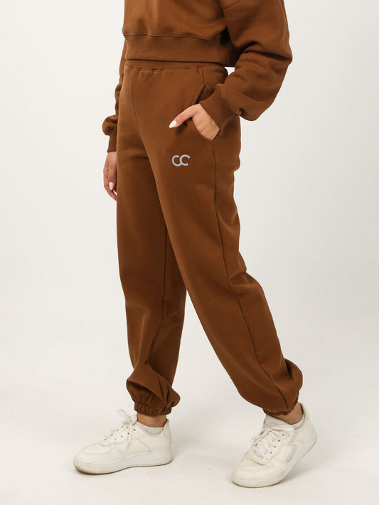 Milton Solid Sweatpants - Brown