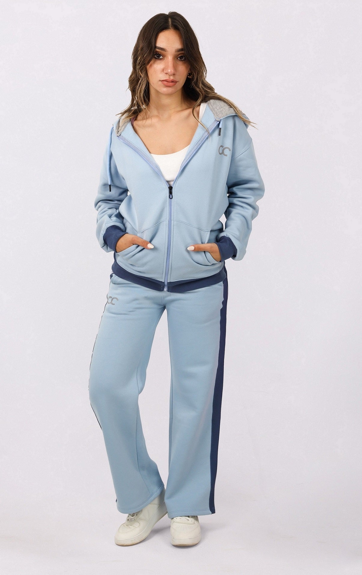 Milton Side Stripe Sweatpants – Baby Blue