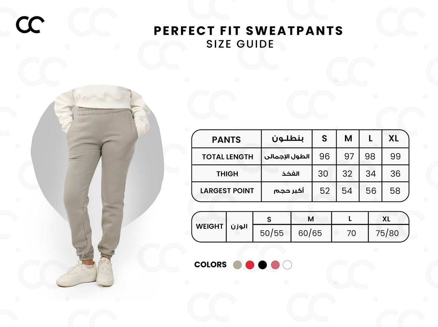 Milton Regular Fit Sweatpants – White