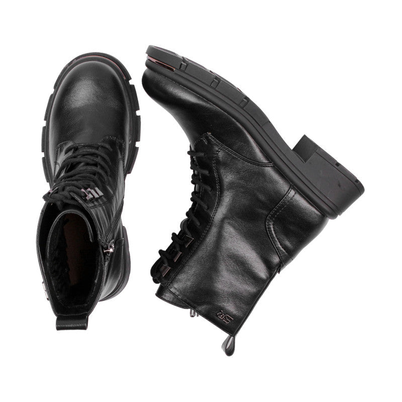 Pu Leather Solid Half Boots – Black (SR-3297)