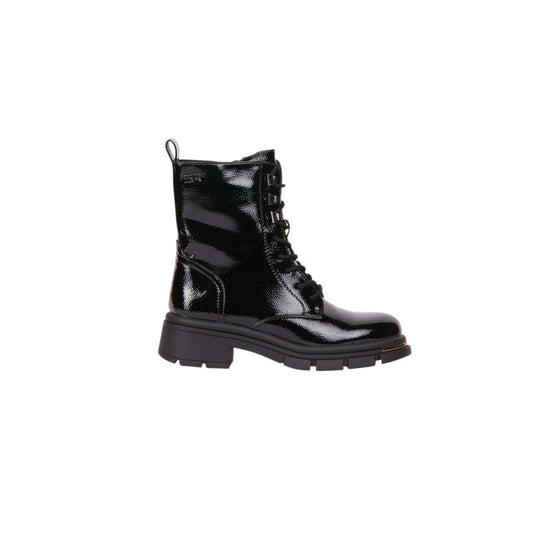 Pu Leather Patent Half Boots – Black (SR-3297)
