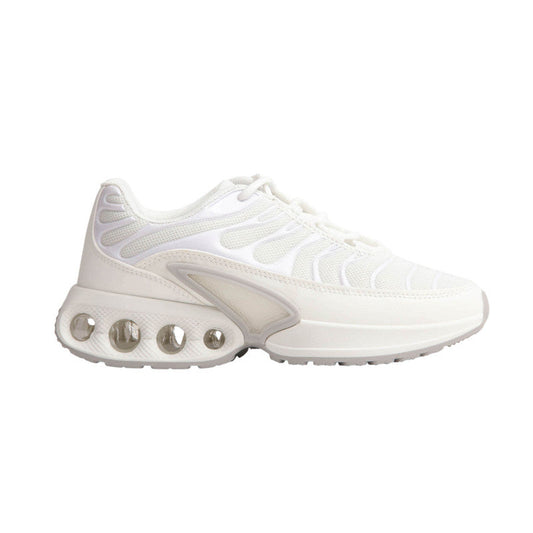 PU Leather Mesh Sneakers - White
