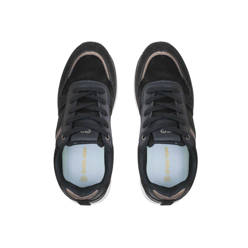 PU Leather Panel Sneakers - Black