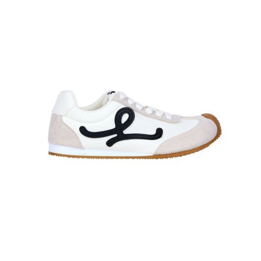 PU Leather Contrast Detail Sneakers - White