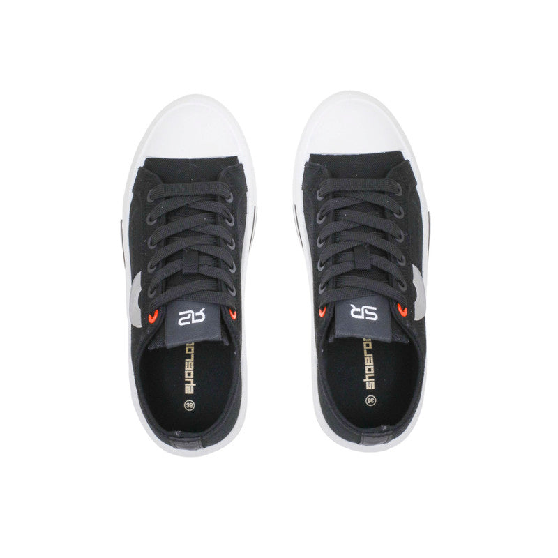 PU Leather Platform Sneakers - Black