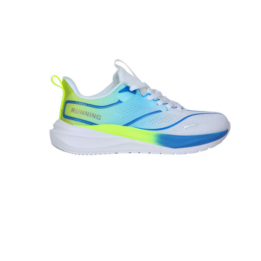 PU Leather Gradient Running Sneakers - Green